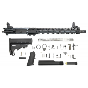 PSA 16" Mid-Length 5.56 NATO 1:7 Nitride 15" Lightweight M-Lok Classic Rifle Kit With MBUS Sight Set