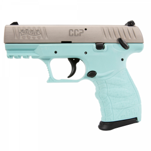 WALTHER Ccp M2 9mm Pistol, 3.54" Barrel, 3 Dot Sights, Angel Blue, Silver - 5083512