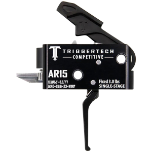 TriggerTech AR15 Single-Stage Competitive Flat Trigger, Black/Black