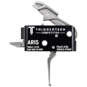 TriggerTech AR15 Single-Stage Competitive Flat Trigger, Black/SS