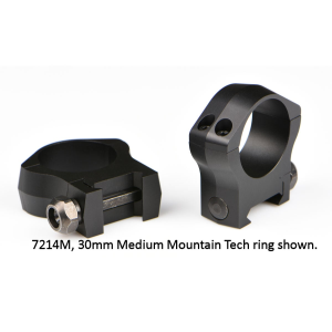Warne Mountain Tech Ring Set 30mm, Black Hardcoat Anodized - 7214M