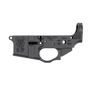Spikes Tactical Multi-Caliber Viking Logo Stripped Lower Receiver, Hardcoat Anodized Black - STLS031