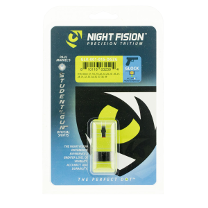 Night Fision Night Sight Set for Glock 17, 17L, 19, 22-28, 31-35, 37-39 Pistols, Green with Orange Accur8 Front, Green with Black Square Rear