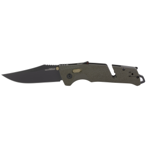 SOG Knives Trident AT 3.7" Clip Point Folding Knife, Black - SOG11120341