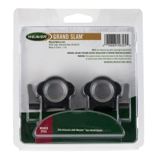 Weaver Lever-Lok 1 inch X-High Steel Top Mount  Scope Ring, Matte Black - 49327