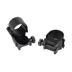 Weaver 1 inch Medium Aluminum See Through 2-Piece Extended Tactical Style Scope Ring, Matte Black - 49091
