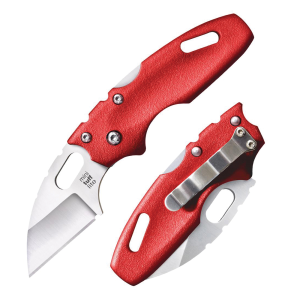 Cold Steel Mini Folder Plane Edge Knife Sheepsfoot Blade in Red Green - CS-20MTR