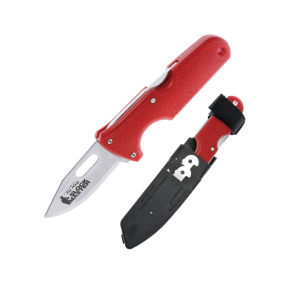 Red Textured Beauty Cold Steel Slock Master Fixed Knife Kit with Caping/Clip Blades - CS-40ATZ