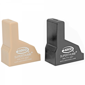 O ADCO Mag Loader/Unloader Super Thumb Loader Pair 9mm-40SW Black And Tan Ammo