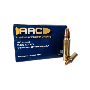  5.56 NATO 75 Grain BTHP Match W/ Cannelure 20rd Box Ammo