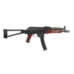 PSA Ak-v 9mm Triangle Folder With Cheese Grater Upper Hand Guard Pistol, Redwood