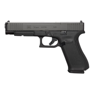 GLOCK 34 Mos Gen 5 9mm Pistol With Front Serrations, Black - Pa343s103m
