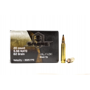  Sabre Blade Black Tip 5.56 NATO 62 Grain 20rd Box Ammunition Ammo