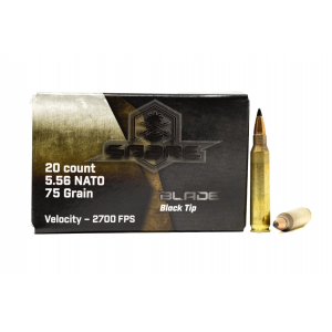  Sabre Blade Black Tip 5.56 NATO 75 Grain 20rd Box Ammunition Ammo