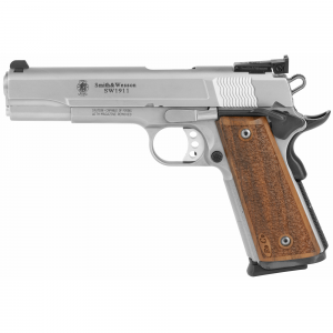 SMITH & Wesson 9mm 1911 Pistol, 5" Barrel, Adjustable Sights, Silver - 178047