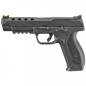 RUGER American 9mm Pistol, 5" Barrel, Adjustable Fiber Optic Sights, Black - 8672