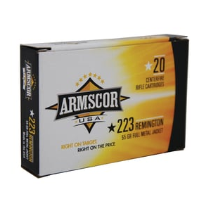 Armscor .223 Ammo 55 Gr FMJ 20rds - FAC223-1N