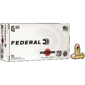 FEDERAL 45acp 230gr Fmj Range Target Practice Ammunition 50rds - Rtp45230