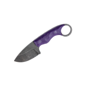 The Wizard Forge Purple Green Gremlin Fixed Blade Knife w/ Purple Tiger Stripe Kydex Sheath - GREPUR014