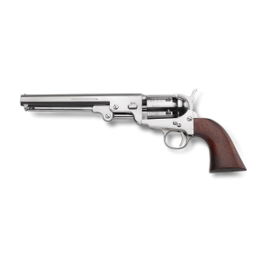 Pietta 1851 Navy Old Silver .36 Cal Revolver 7.50" 6rds, Old Silver - Antique Style - PF51OS36712