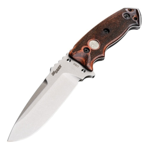 Hogue Sig EX-F01 Stainless Elite Fixed Knife Drop Point Rosewood - Elegant, Durable, Lightweight and Reliable - 37175