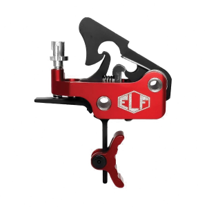 Elftmann Tactical Apex Adjustable Trigger - Curved Drop-In with Red Shoe/Adjustment Knob for Precision Performance and Custom Style - APEX-R-C-FA