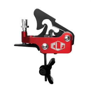 Elftmann Tactical Apex Pro Adjustable Trigger - Curved Drop-In with Black Shoe and Red Adjustment Knob for Enhanced Performance - APEX-PRO-B-C-FA