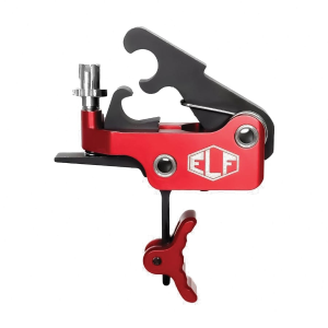 Elftmann Tactical SE Large Pin Adjustable Trigger - Curved Drop-In with Red Shoe and Adjustment Knob for Peak Performance - SE-170-R-C-FA