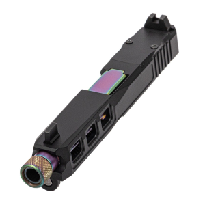 PSA Dagger Complete SW3 RMR Slide Assembly W/Threaded Chameleon Fluted Barrel, Black