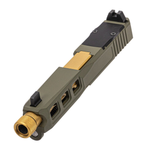 PSA Dagger Complete SW3 RMR Slide Assembly W/TiN Threaded Spiral Fluted Barrel, Sniper Green