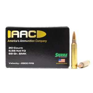  5.56 NATO 69 Grain Sierra MatchKing HPBT W/ Cannelure 20rd Box Ammo