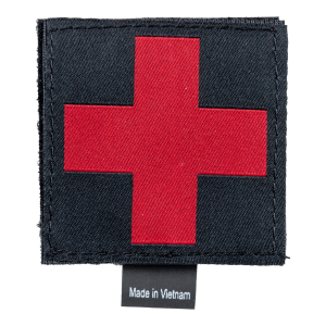 Blackhawk Red Cross Medic ID Patch, 2-1/2" W x 2-1/2" H, Black - 90RC00BK