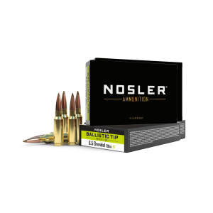 NOSLER 120 Gr Ballistic Tip 6.5 Grendel Ammunition, 20 Rounds - 61023