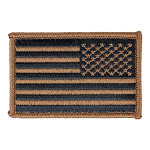 Blackhawk Reversed American Flag Patch, 3" W x 2" H, Coyote Tan - 90DTFV-R