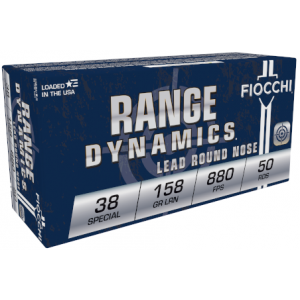 FIOCCHI Shooting Dynamics 158 Gr Lead Round Nose .38 Spl Ammo, 50/box - 38c
