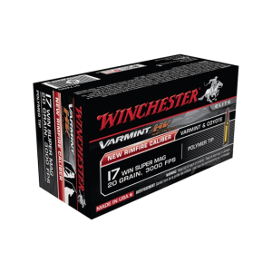 Winchester Varmint HV .17WSM 20gr Rimfire Ammunition, 50 Rounds - S17W20