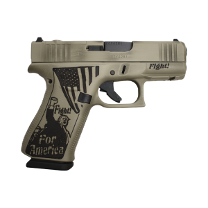 Glock 43X MOS 9MM 3.41" BBL Pistol 10RD, Distressed Verde Trump "Fight" - 430111283