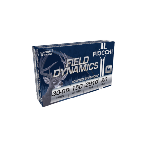 FIOCCHI Field Dynamics 30-06 Springfield 150 Gr Psp Ammo, 20 Rds - 3006b