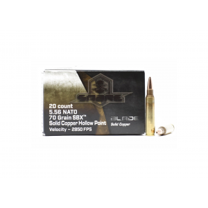  Sabre 5.56 NATO 70 Grain SBX Solid Copper Hollow Point 20rd Box Ammunition Ammo