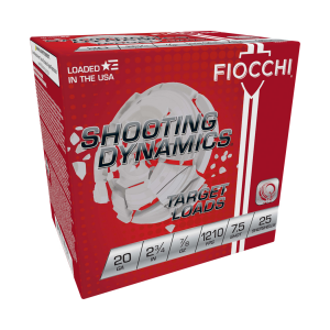 FIOCCHI Shooting Dynamics Clay Target 2.75" 20 Gauge Ammo, 25 Rounds - 20sd75
