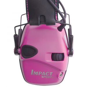 Howard Leight Impact Sport 22 dB Sound Amplification Over the Head Electronic Earmuff, Pink - R02523