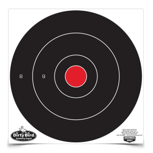 Birchwood Casey Dirty Bird 12" Non-Adhesive Splatter Bullseye Target, Black/Red, 100/pack - 35070