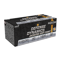 Fiocchi Defense Dynamics 4.6X30 H&K 40gr JSP Ammo, 50rds - 46EXB