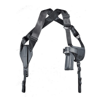 Uncle Mike's Pro-Pak Size 16 Ambidextrous 3-1/4 to 3-3/4" Barrel Medium Cross Harness Horizontal Holster, Black - 87160