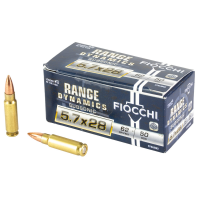 Fiocchi Range Dynamics 5.7x28mm Ammunition, 50 Rounds FMJ 62Gr - 57SUB62