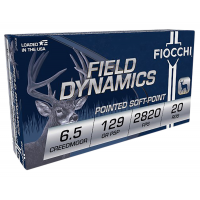 Fiocchi Field Dynamics 6.5 Creedmoor 129 gr PSP Ammo, 20rds - 65CMB