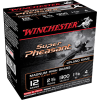 Winchester Ammunition Super Pheasant Magnum High Brass 2.75" 12 Gauge Ammo 4, 25/box - X12PH4