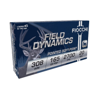 Fiocchi Field Dynamics .308 Win 165gr. Pointed Soft-Point  Ammo, 20rds - 308D