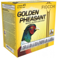 Fiocchi 12ga 3" 13/4oz #4 Golden Pheasant Ammo 25rds  123GP4