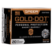 Speer Gold Dot Short Barrel 230 gr Hollow Point .45 Auto Ammo, 20/box - 23975GD